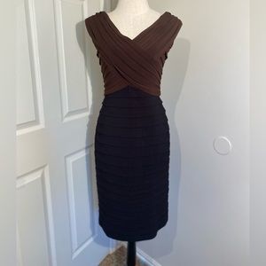 Woman’s layered pencil dress  brown and black high quality